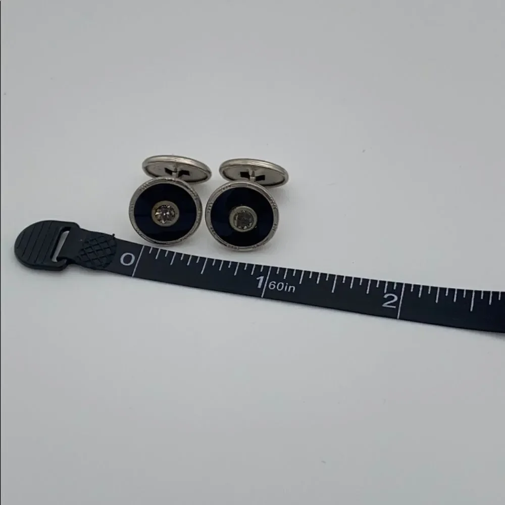 🍭6/$30 Vintage black rhinestone cuff links